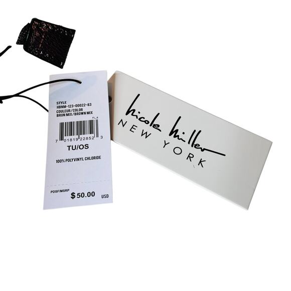 Nicole Miller Brown Logo Crossbody & Earbud Case - Picture 4 of 8